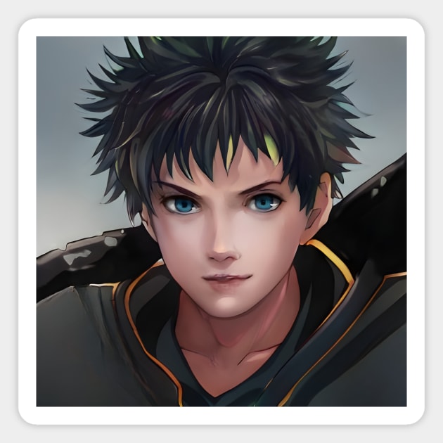 Black Hair Anime Boy Magnet by animegirlnft